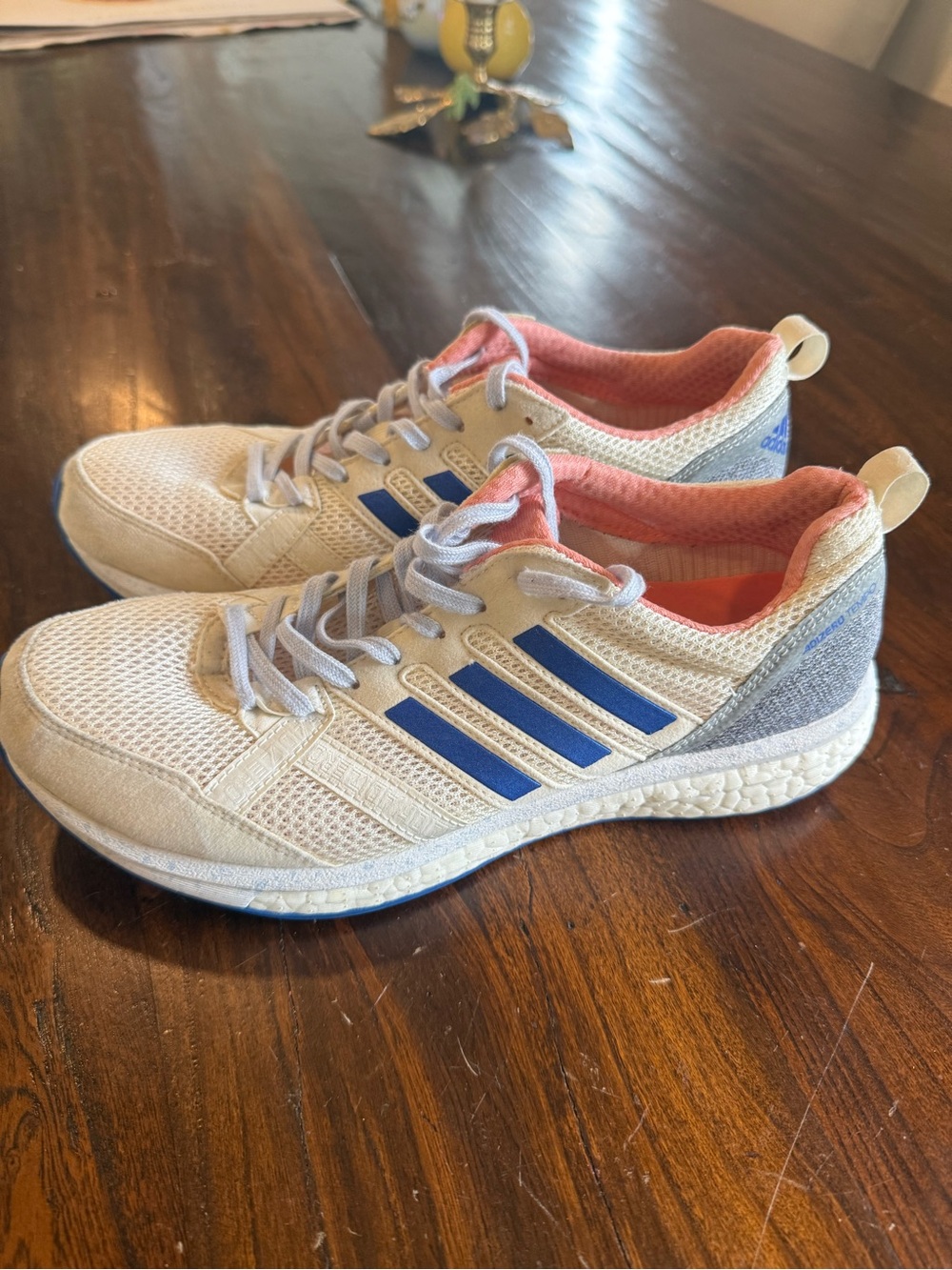 Worn once stylish adidas women’s tennis shoes.